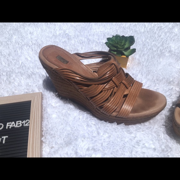 Strappy tan wedges - Picture 7 of 9